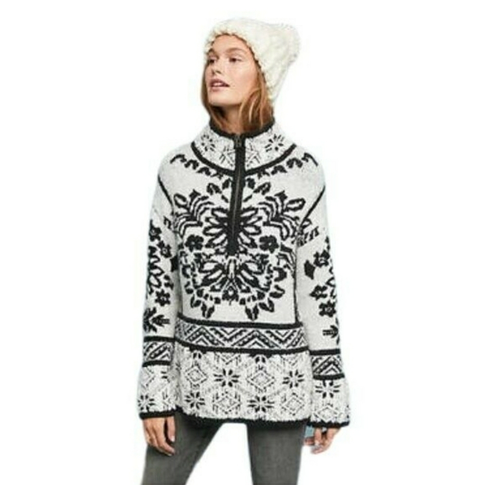 Anthropologie Nordic Alaskan // Half Zip // Sweater Pullover // Wool Blend //
